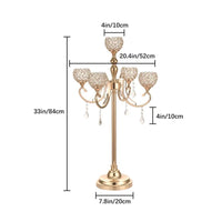 Rust Resistant Ornate 5 Head Candle Holder Table Centerpiece Event Decor for Living Room