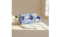 Dollhouse Sofa with Pillows Compact Two Seat Dollhouse Couch Elegant Miniature Double Sofa for Hobbyists