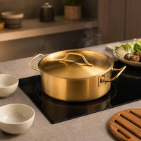 Induction Soup Pot Smooth Lustrous Finish Kitchenware Side Handles Cookware