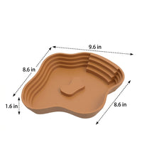 Large Turtle Basking Area and Water Bowl with Ramp, Reptile Bathing Basin for Tortoises, Decorative Reptile Accessories, 24.5cm Size