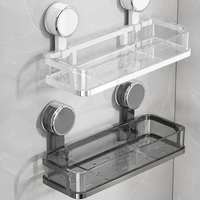 Triangle Shower Caddy, Rustproof Suction Cup Corner Shelf, No Bathroom Storage for Shampoo, 30cm Side