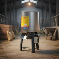 Heavy Duty Feed Grinder Crusher High Power Container Food Shredder Sharp Blade Poultry Feed Chopper Easy to Operate for Farmers, Livestock Owners, Home, Factory