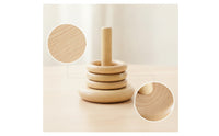 Wooden Disc Stacker Educational Disc Stacker Stacking Toy Natural Toy with Wooden Rings Smooth for Toddlers, Playroom, Nursery