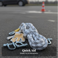 Heavy-Duty Car Tow Rope High Break Strength Vehicle Recovery Strap Reinforced Hooks Towing Equipment Weather-Resistant for Truck Owners, Terrain-Road Enthusiasts, Drivers, Roadside Emergency, Tough Terrain