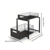 Metal Cabinet Organizer with Pull-out Baskets Heavy-Duty Sliding Cabinet Basket Rack Smooth Under Sink Organizer