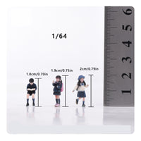 3 Pieces 1/64 Schoolchildren Figures Hand Painted Miniature People Figurines Delicate Diorama Figures for Hobbyists