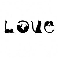 4 Pieces Black Cat Wall Art Flat Silhouette Cat Letter Wall Decoration Minimalist for Living Room