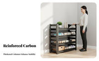 Multi-Layer Shoe Rack Space Saving Entryway Shoe Organizer Rust-Resistant Carbon Steel Storage Rack for Families, Adults, Behind the Door, Hallway