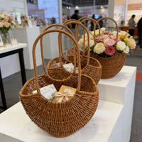 Rattan Flower Basket Decorative Wicker Flower Basket Lightweight for Living Room