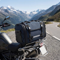 Structured Motorcycle Rear Seat Bag with Shoulder Strap Universal Motorcycle Rear Seat Bag Sturdy Luggage Heavy-Duty for Commuters, Tourists