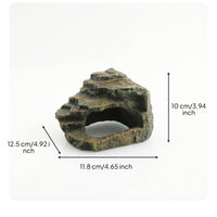 Resin Reptile Hide Realistic Reptile Cave with Arch Hollow Rock Cave Safe for Reptiles, Aquariums