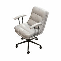 Height Adjustable Armless rotating Chair Minimalist Design Office Furniture with Casters Computer Seating Curved spine supportrest for Students, Home Workers, Adults, Study Room, Small Spaces, Bedroom