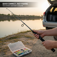 AOSHA Qianjun 2.1m Ultralight Lure Fishing Rod M Power Fiberglass Stream Handle Spinning/Casting Rod