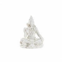 Intricate Detailing Lord Shiva Murti Detailed Carving Table Ornament Matte White for Entryway, Altar