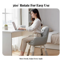 Comfortable Armless rolling Chair Height Adjustable Vanity Stool Ergonomic spinerest Office Furniture 360-Degree pivot for Students, Women, Adults, Bedroom, Dorm Room