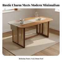 Rustic Simplicity Dining Furniture Rounded Corners Dining Set with Bench Minimalist Design for Small Apartment Dwellers, Homeowners, Family Gatherings