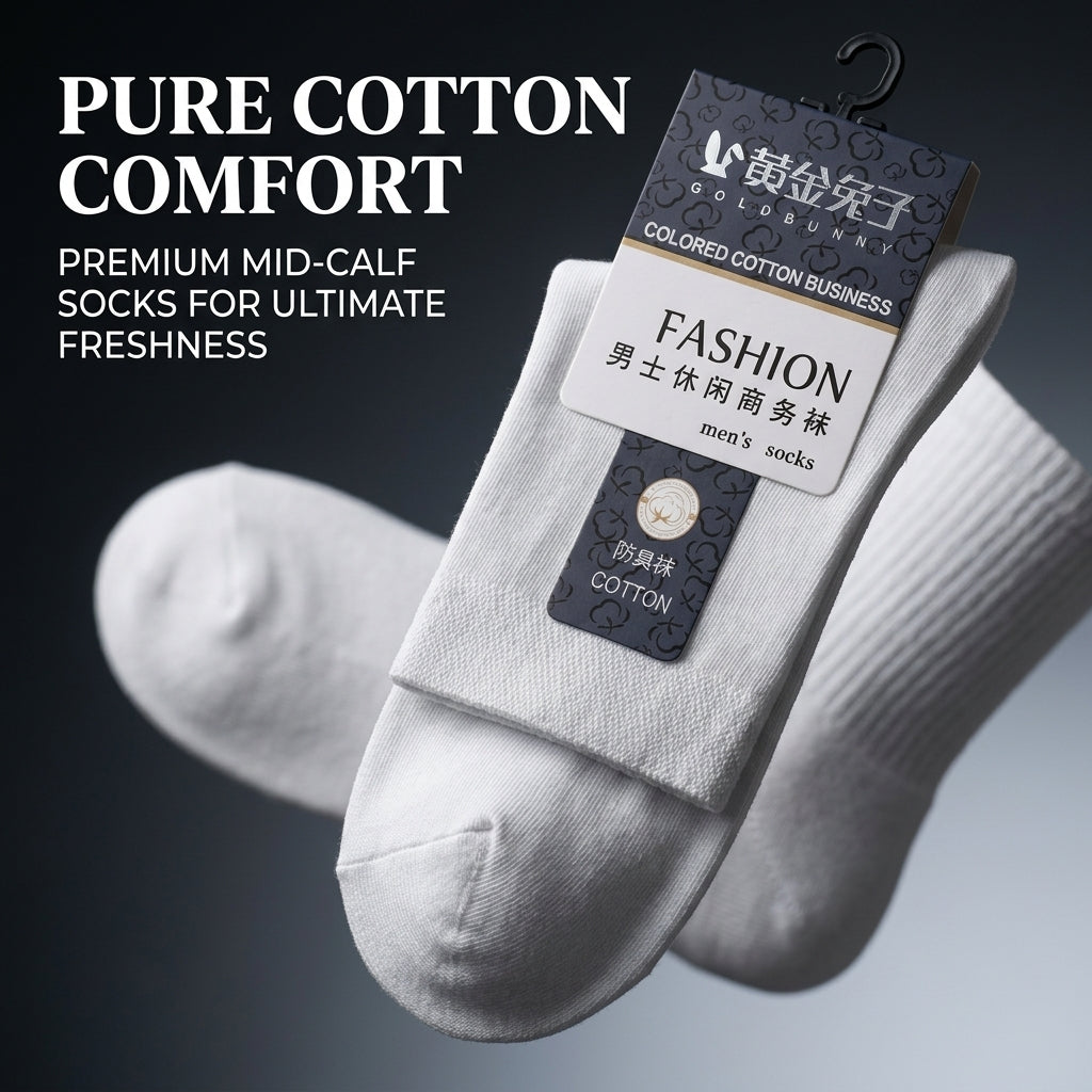 Men's Mid Calf Socks Breathable Lightweight, Crew for Summer Casual Everyday Wear, Moisture Wicking for Young Adults