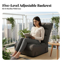 Thick Padding Adjustable Floor Lounger Thickly Padded Adjustable Backrest Lounger Space-Saving Lounge Seat Multi-Functional for Students, Gamers, Meditators, Bedroom, Living Room, Reading Nook, Home Office