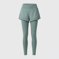 Gym Leggings for Women with Anti-Exposure Shorts Layer, High Waist Sports for Running and Fitness, Plus Size Activewear Available
