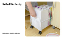 Rolling Book mobile organizer lowlow-silhouette Design Wheeled Organizer mobile organizer with casters for children
