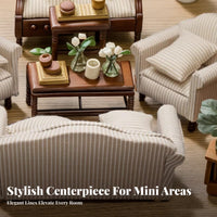 3 Pieces Classic Design 1:12 Scale Sofa Set Textile Upholstery 3 Piece Dollhouse Furniture Realistic Look Beige Dollhouse Loveseat and Armchairs Fine Workmanship for Collectors, Hobbyists, Dioramas, Model Making