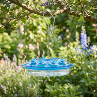 Leak-Resistant Hanging Bird Feeder Round Feeder with Ports Clear Translucent for Nature Lovers, Garden, Patio, Balcony
