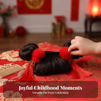 Baby Hairpiece Headband Photoshoot Prop Headband with Bangs and Buns Young Child Fake Bangs Hairband Cute Hair Design Infant