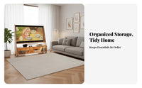 Mobile TV Stand Solid Wood Storage Cabinet Space Saving Rolling Furniture Suitable for Renters Living Room Bedroom Modern Home Decor