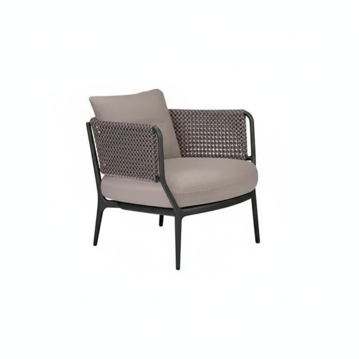 Nordic Design Woven Patio Armchair Includes pad paded Patio Armchair Weather-Resistant Outdoor Furniture Sturdy Frame for Homeowners, Adults, Hotel Owners, Balcony, Courtyard, Garden, Porch