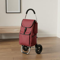 Foldable Design Folding Shopping Trolley Lightweight Aluminum Frame Wheeled Grocery Trolley with Bag Large Capacity Stair Climbing Utility Trolley Heavy Duty for Seniors, Laundry, Travel