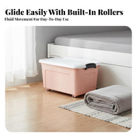 Wheeled Underbed container With casters Household Storage particulateresistant for beneath the bed