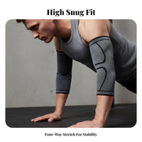 Knitted Elbow Sleeve Non-Slip Sports Elbow Pad High Compression Arm Sleeve for Men, Fitness Enthusiasts, Basketball, Biking, Weightlifting