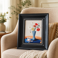 letter size Photo Frame, 30x40 Picture Frame Carbon Crystal Black, European Retro Vintage Wall Mounted & Freestanding Art Display