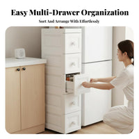 Space-Saving Narrow narrow-space Rolling Rack Easy-Glide Drawers Slim narrow-space single unit Mobile with casters Household Storage Multi-Tier for Apartment Dwellers, Homeowners, Families, Kitchen, Bathroom, Laundry Room, Office