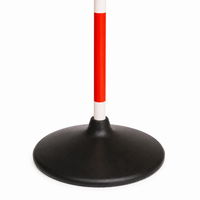 Marker Poles, Red White Weighted Base Football Slalom Poles, Anti Slip for Soccer Agility & Dribbling Exercises