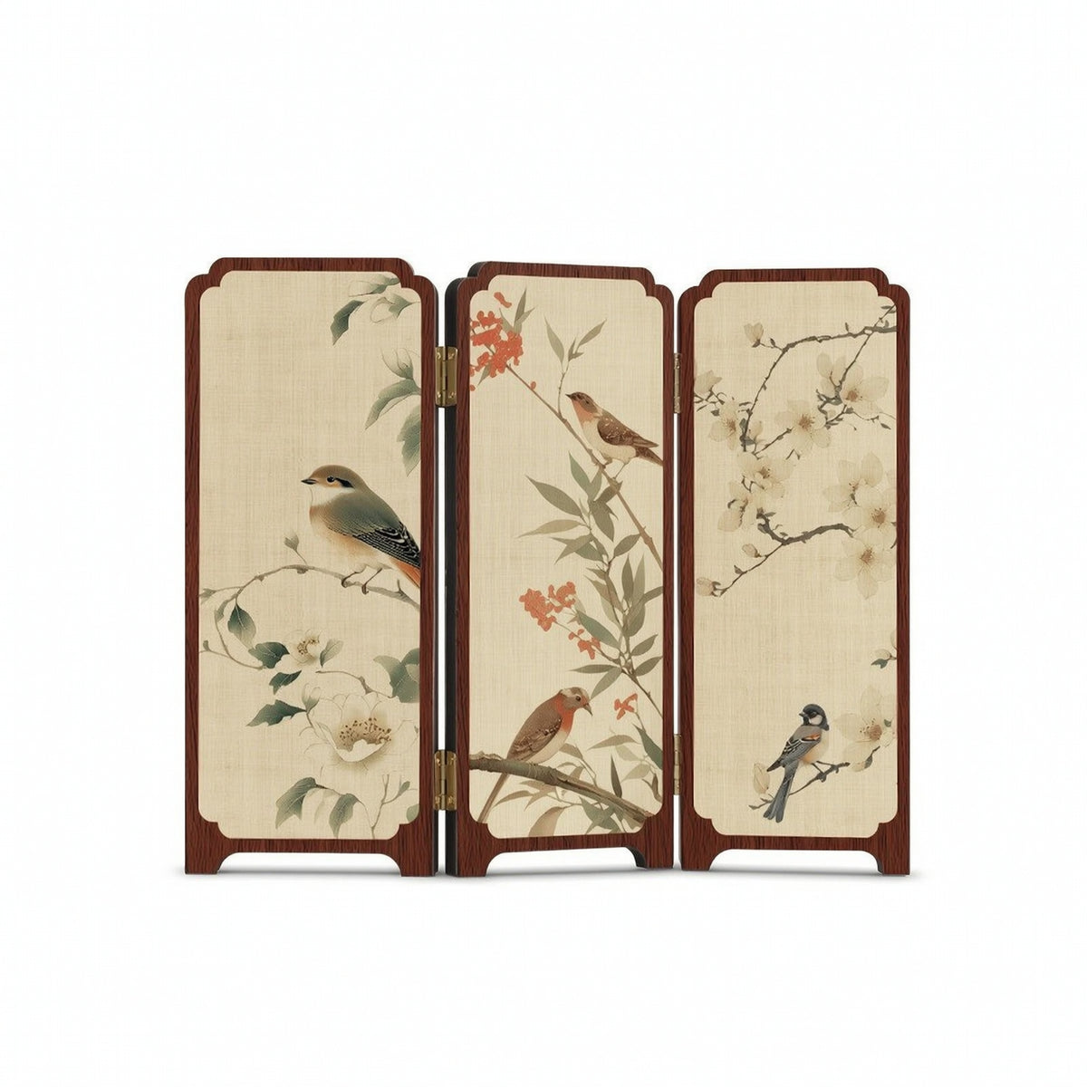 Mini Desktop Folding Screen Traditional Mini Folding Screen Tri-Fold Decorative Plaque Foldable Three-Panel Divider Compact