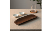 Hand Polished Rectangular Wood Serving Platter Eco-Friendly Small Wooden Sushi Tray Japanese Design Appetizer Plate for Home Dining, Restaurant
