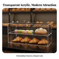 Detachable Design Acrylic Display Box High-Clarity Dustproof Model Case Easy Assembly Acrylic Bakery Display Case Included for Collectors, Hobbyists, Cafe Owners, C Display Ee Shop, Retail Shop, Exhibition