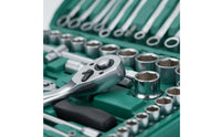 Socket Wrench Set with Case 72-Tooth Ratchet and Socket Set Portable Tools for Hobbyists, Vehicle Owners, Garage, Roadside Emergency