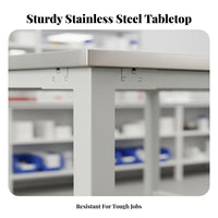 Stainless Steel Work Table Anti Stainless Steel Workbench Easy to Clean Heavy Duty Work Table for Mechanics, Chefs, Workshop, Cafeteria, Bar