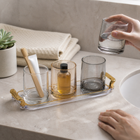 Glass Mouthwash Cup Set for Couples and Families, Hotel Bathroom Tumbler