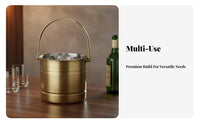 Stainless Steel Ice Container Sturdy Handles Ice Container with Strainer Stainless Steel Beverage Tub Long-Lasting Cooling