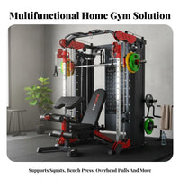 Linear Machine Strength Rack Heavy Duty All in Single Linear Machine Reinforced Steel Frame Complete Home Gym for Bodybuilders, Fitness Enthusiasts