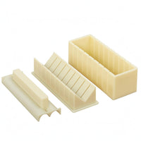 3-Piece Sushi Maker Set Food-Grade Plastic Sushi Mold Set Ribbed Sides Musubi Maker Mold