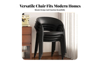 Sturdy Stackable Plastic Dining Chair Heavy Duty Plastic Shell Chair Easy to Clean Modern Curved Back Armchair Wide Seat for Homeowners, Students, Renters, Living Room, Office
