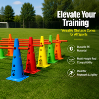 2 Pack 48cm PE Sports Cones, Customizable Marker Cones for Football Coaches, Stackable Agility, Outdoor Use