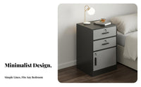 Modern Design Locking Nightstand Mobile Design Lockable Nightstand Easy to Clean Bedside Cabinet with Lock Sturdy and Long-Lasting for Renters, Students, Roommates, Dorm Room, Small Areas, Office
