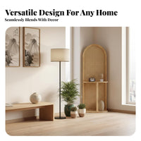 Solid Wood Frame Freestanding Partition Screen Space Saving Folding Privacy Screen Multi-Functional Entryway Divider Shelf Multifunctional for Apartment Dwellers, Homeowners, Office Workers, Bedroom