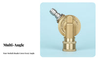 Easy Installation 1/4 Inch Quick Connect Adapter Universal Fit Adjustable Angle Nozzle Adapter Secure Ball Lock Design Pivoting Pressure Washer Coupler Long-Lasting Brass Construction for Car Washing