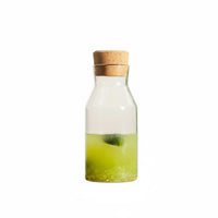 Heat and Cold Resistant Cork Stopper Glass Bottle Good Seal High Borosilicate Glass Carafe Minimalist Design for Hotel, Refrigerator, Office